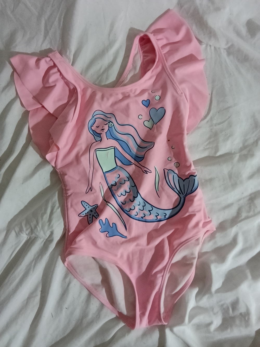 Carter's Pink Mermaid Ruffle Shoulder One-Piece Swimsuit